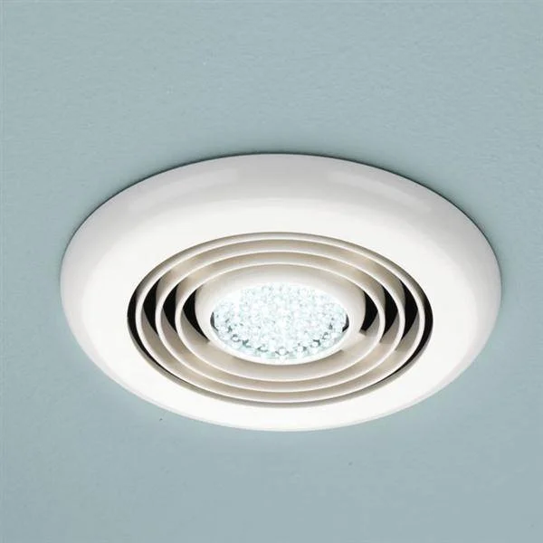 Hib Cyclone Wet Room Inline Fan, White - Cool White Led 14.5 X D1.5cm