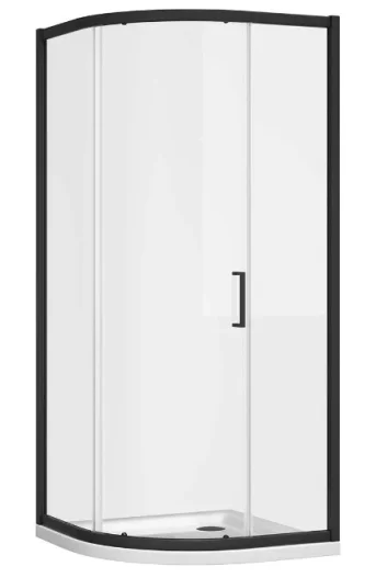 Cubico Florence Black Single Sliding Door Quadrant 1000x800mm product image - Image 1