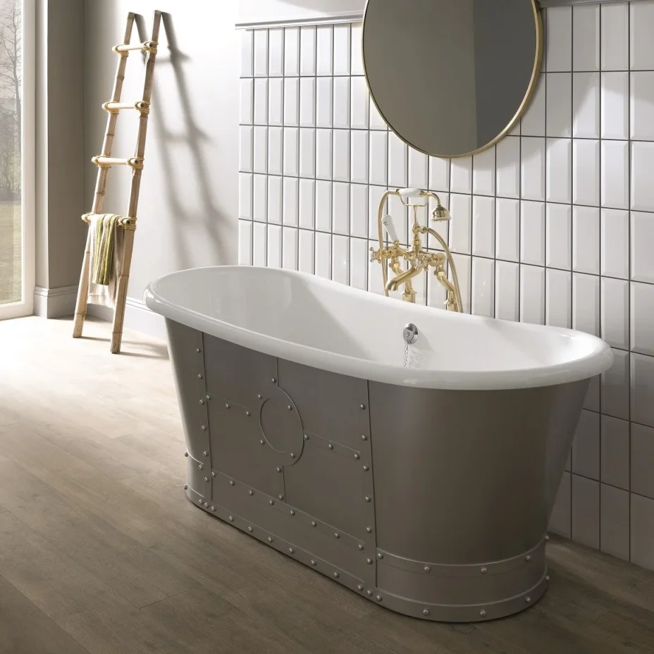 Bc Designs 1710mm Industrial Boat Bath Grey detail view - Image 1