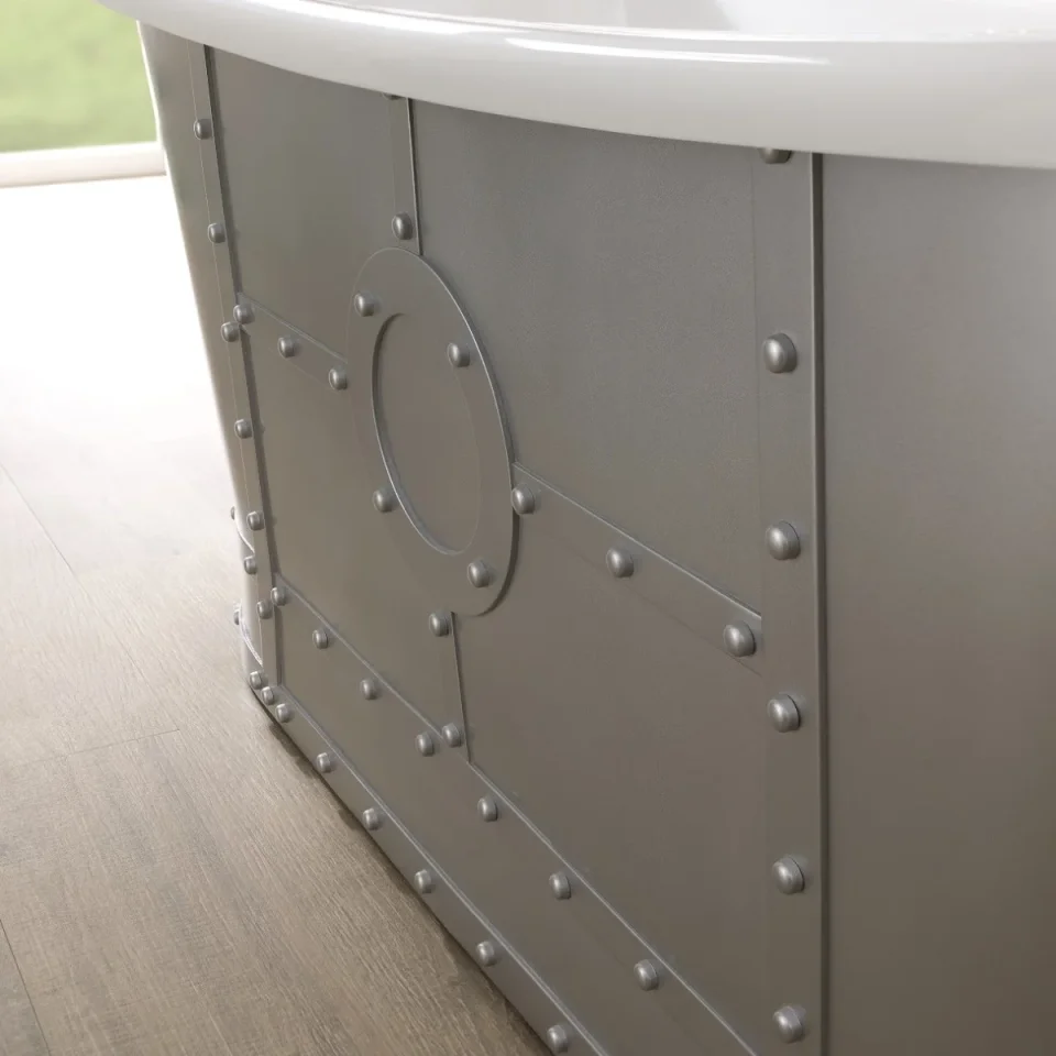 Bc Designs 1710mm Industrial Boat Bath Grey detail view - Image 2