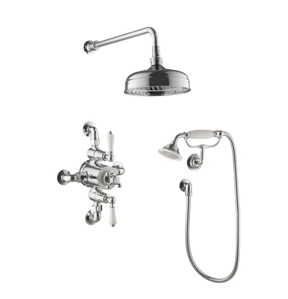 Just Taps Grosvenor Exposed Thermostatic Valve With Twooutlet Chrome