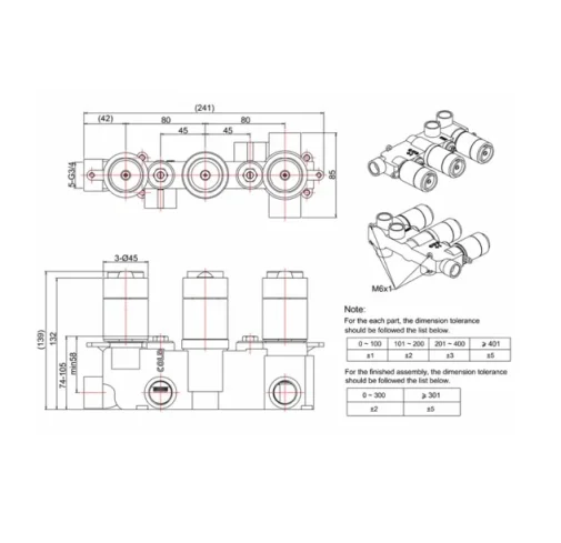 Crosswater 3 Way Diverter Valve Body With Chrome Collar detail view - Image 3