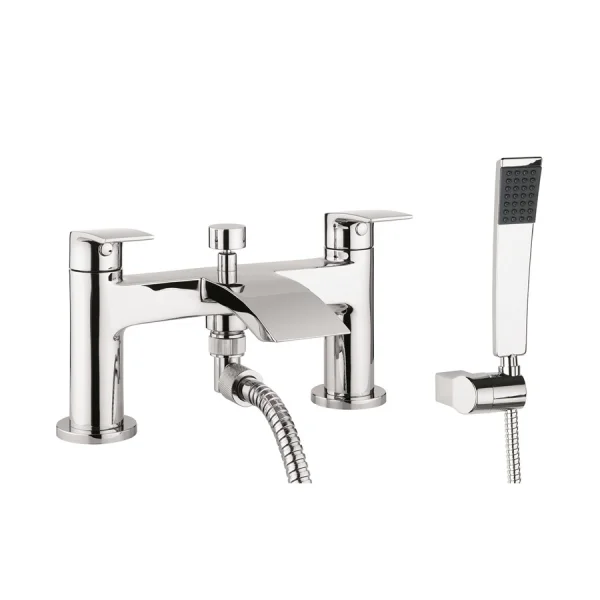 Crosswater Flow Bath Shower Mixer Dual Lever With Kit Chrome