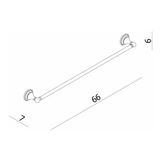 Crosswater Belgravia Single Towel Rail 60cm Chrome technical drawing - Image 3