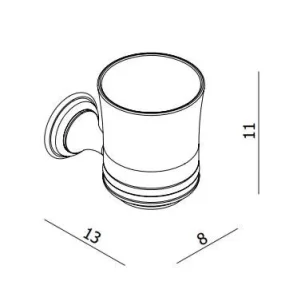 Crosswater Belgravia Tumbler Holder Chrome technical drawing - Image 4