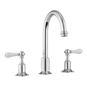 Crosswater Belgravia Lever 3 Tap Hole Basin Mixer With Waste Chrome