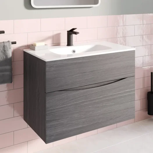 Crosswater Glide Ii 2 Drawer Basin Unit 1000 Steelwood detail view - Image 2