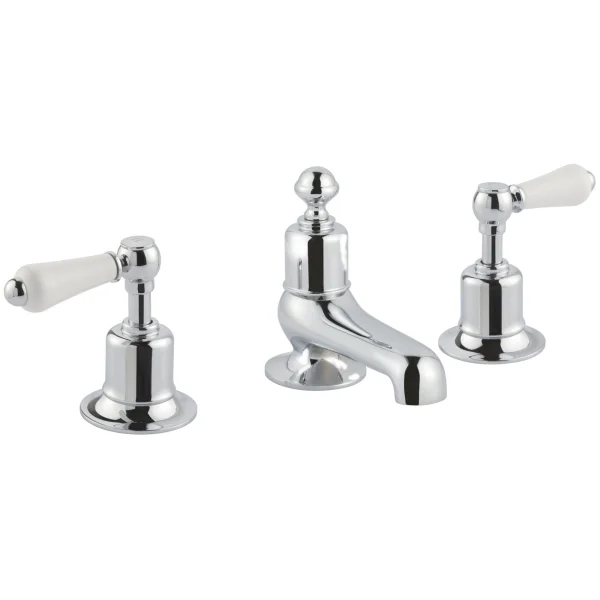 Just Taps Grosvenor Lever 3 Hole Deck Mounted Bath Filler Chrome