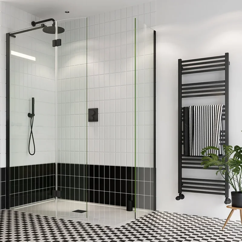 Crosswater Mpro Towel Warmer 480x1380 Matt Black detail view - Image 3