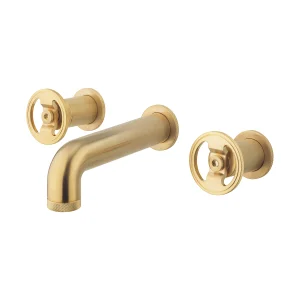 Crosswater Union Basin 3 Hole Set Wall Mounted Brushed Brass