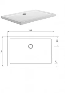 Crosswater Rectangular Shower Tray 760 X 1200