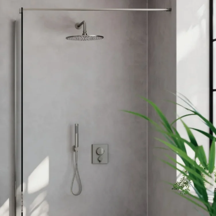 Crosswater Crossbox Push Mpro 3 Outlet Trim & Levers Stainless Steel Effect detail view - Image 2