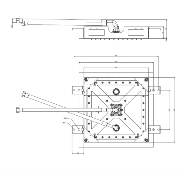Crosswater Mpro Stream 380x380 Recessed Shower Head Stainless Steel Effect detail view - Image 7