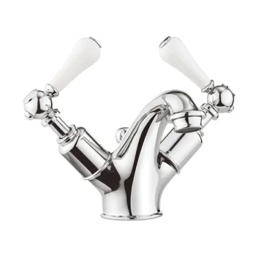Crosswater Belgravia Lever Mono Basin Mixer Deck Mounted Chrome White Lever product image - Image 1