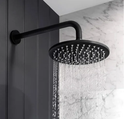 Crosswater Shower Arm 350mm Matt Black detail view - Image 2