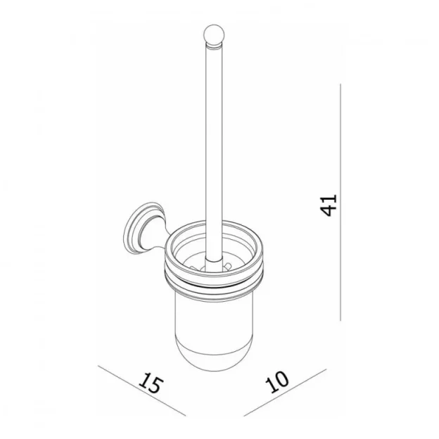 Crosswater Belgravia Toilet Brush Holder Chrome technical drawing - Image 3