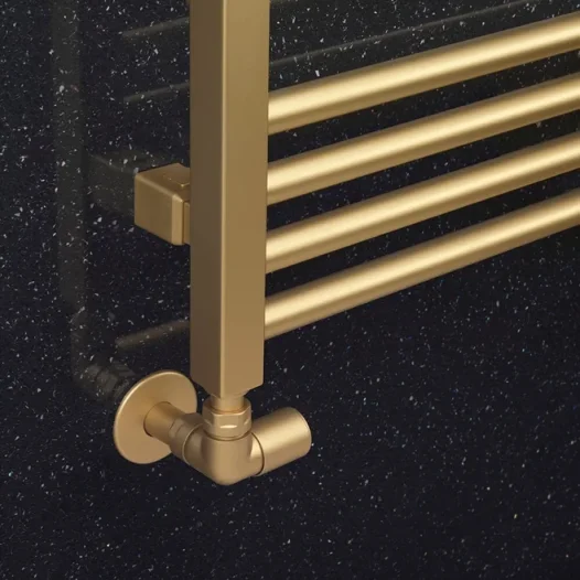 Crosswater Mpro Angled Rad Valve Brush Brass detail view - Image 4