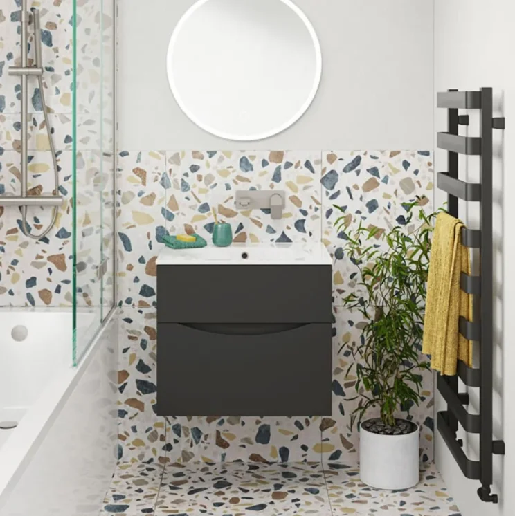 Crosswater Glide Ii 2 Drawer Basin Unit 500 Matt Black detail view - Image 2