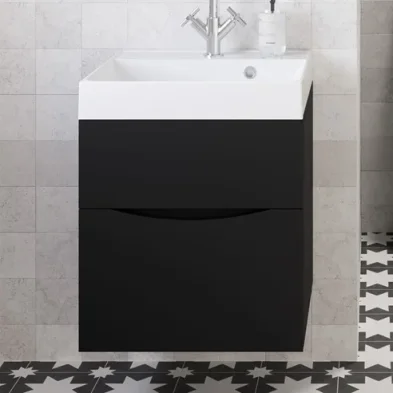 Crosswater Glide Ii 2 Drawer Basin Unit 500 Matt Black detail view - Image 3
