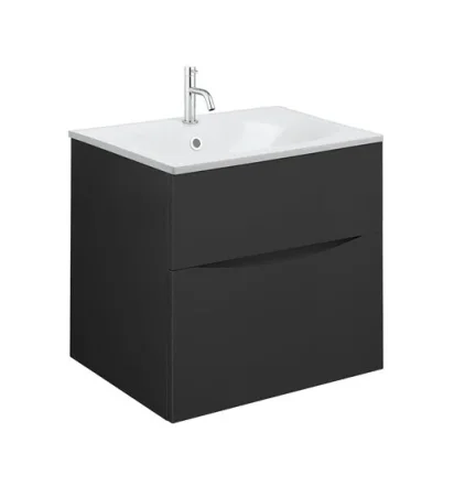 Crosswater Glide Ii 2 Drawer Basin Unit 500 Matt Black detail view - Image 5