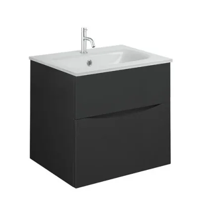 Crosswater Glide Ii 2 Drawer Basin Unit 500 Matt Black detail view - Image 6