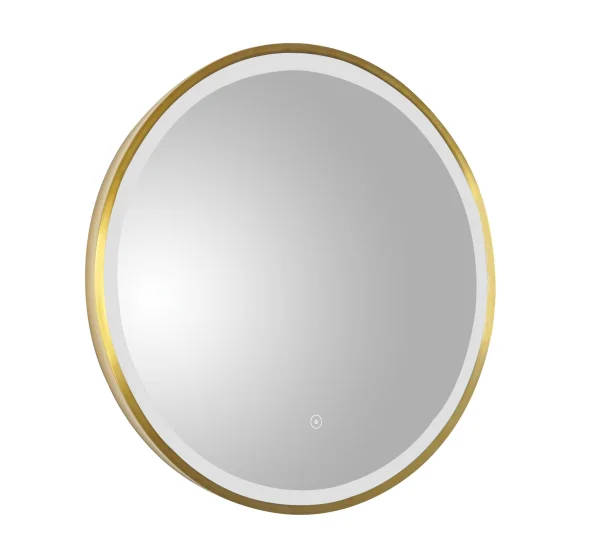 Just Taps Vos 600 Mirror With Light Brushed Brass