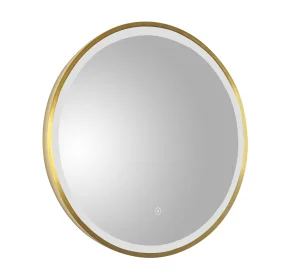 Just Taps Vos 600 Mirror With Light Brushed Brass