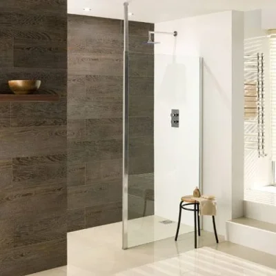 Eastbrook Valliant Square Pole Walk In 8mm 760x1950 Chrome product image - Image 1