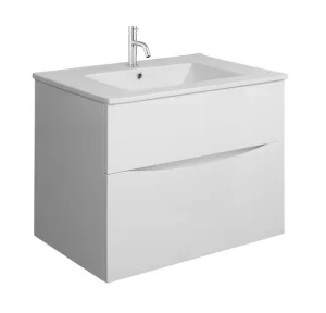 Crosswater Glide Ii Basin Ceramic 700 With Overflow White Gloss