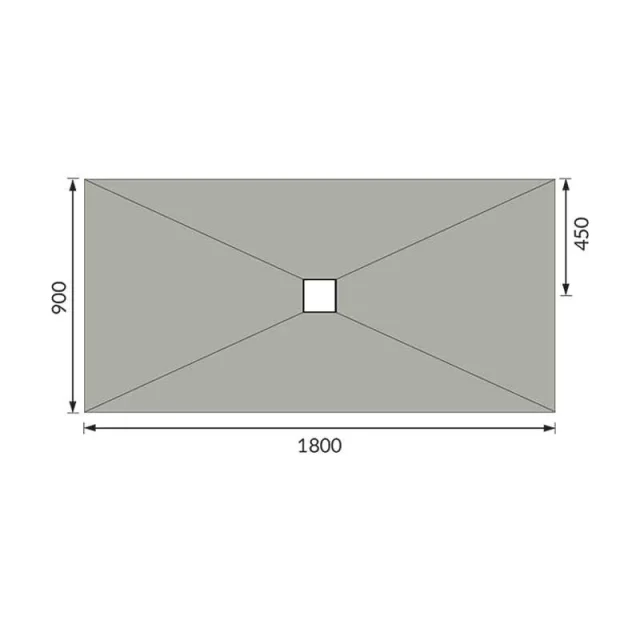 Abacus Elements Level Access Kit Square Drain 18x9 Centre technical drawing - Image 2