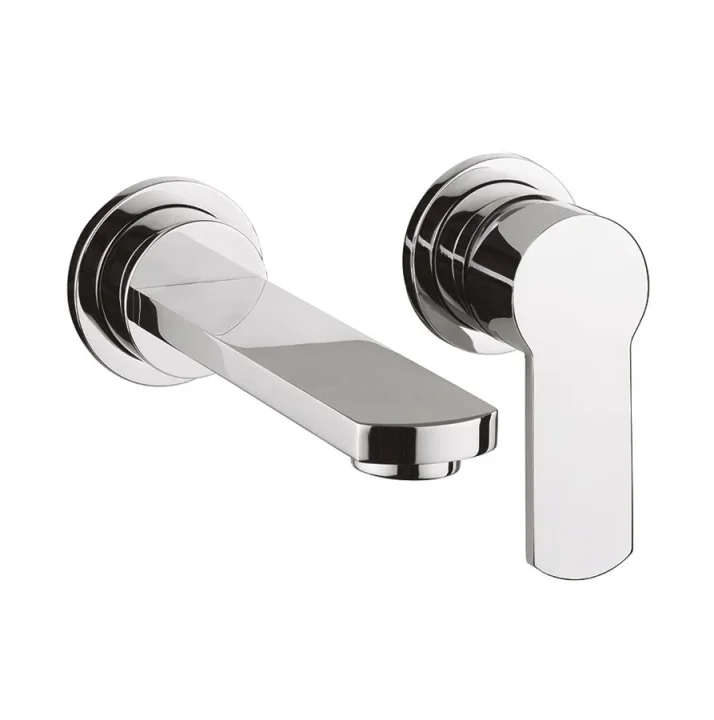 Crosswater Wisp Basin 2 Hole Set Wall Mounted Chrome detail view - Image 2