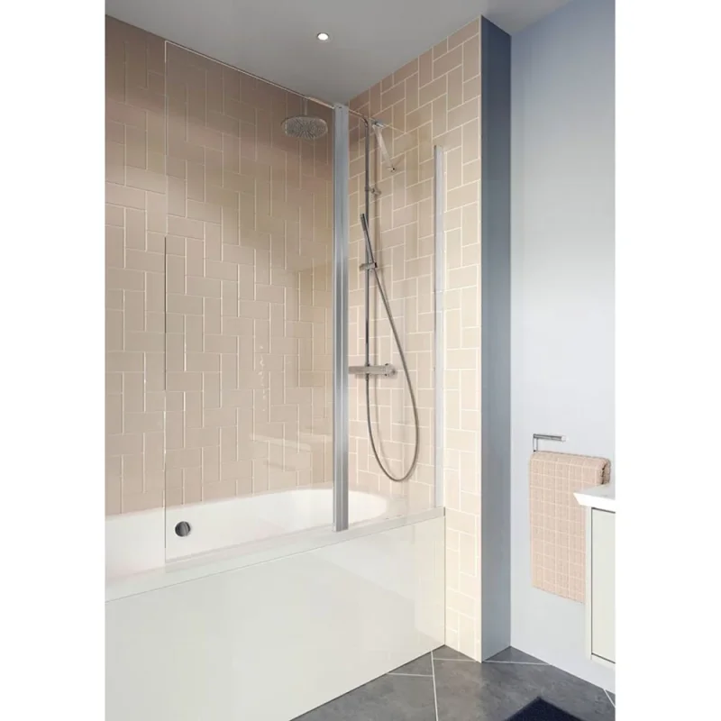 Crosswater Clear 6 Double Bath Screen 1150 Silver product image - Image 1