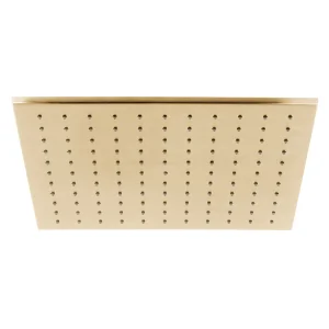 Vado Individual Single Function Easy Clean Square Shower Head 300mm Brushed Gold