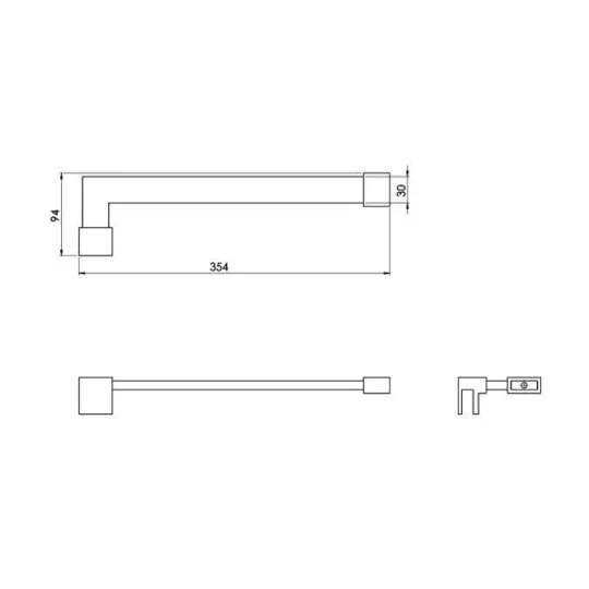 Abacus Corner Support Arm Brushed Nickel technical drawing - Image 2