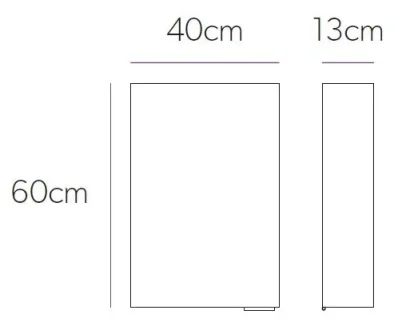 Hib Eris 40 Cabinet W40 X H60 X D13cm technical drawing - Image 3