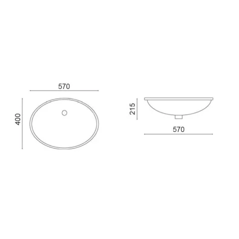 Crosswater Ancona Basin 570 C/w Fixings White detail view - Image 3