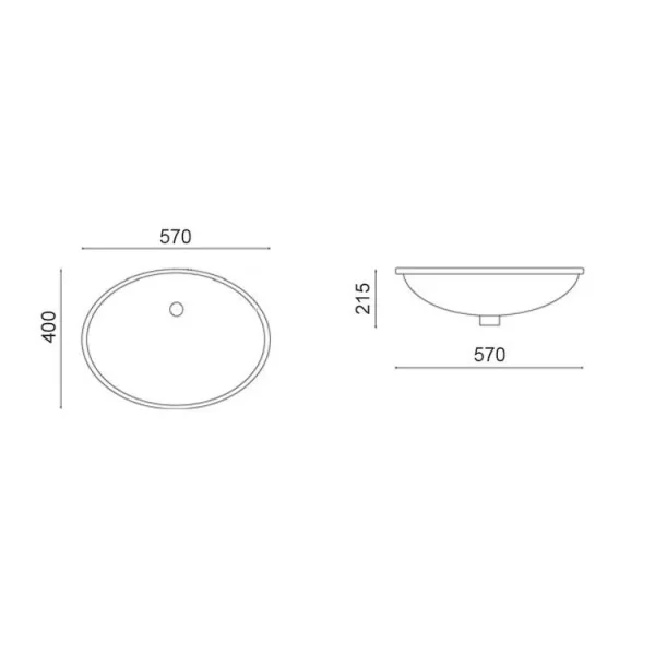 Crosswater Ancona Basin 570 C/w Fixings White detail view - Image 3
