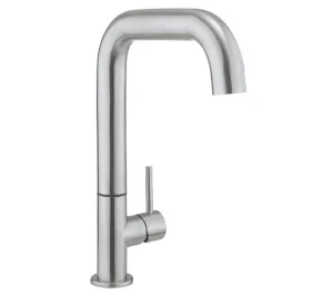 Crosswater Tube Side Lever Kitchen Mixer Stainless Steel