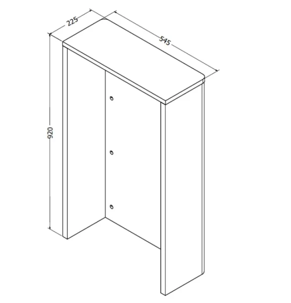 Crosswater Toilet Cistern Surround Windsor Oak technical drawing - Image 2