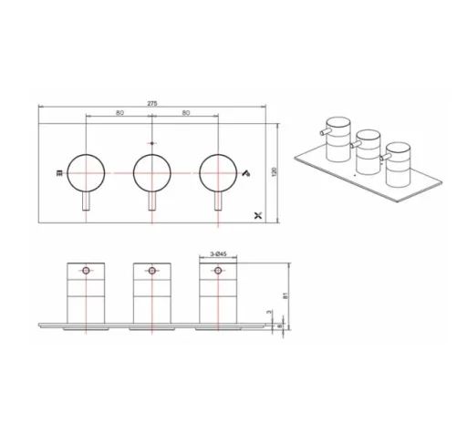 Crosswater Mpro 3 Handle Trimset (must Be Paired With Wlbp2001r+) Stainless Steel Effect detail view - Image 3