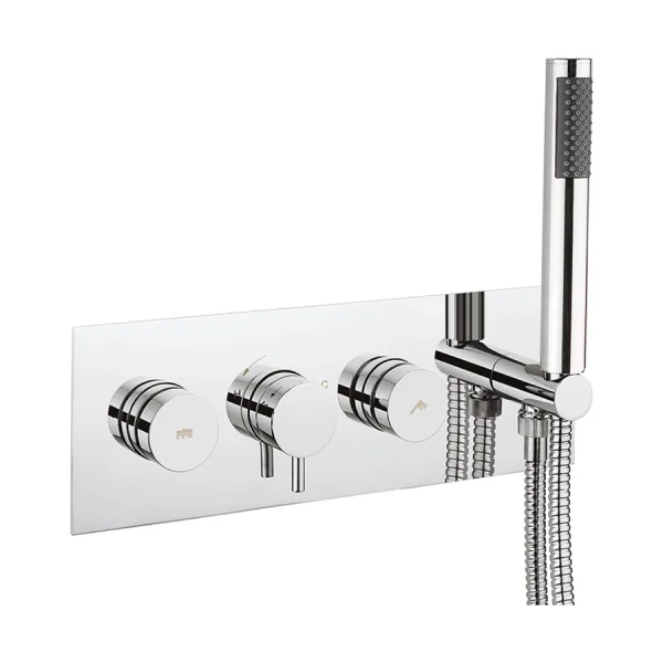 Crosswater Dial Kai Lever Thermostatic Shower Valve with 2 Way Diverter & Handset Chrome