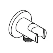 Ava Hand Shower Integrated Round Wall Outlet - Brushed Black