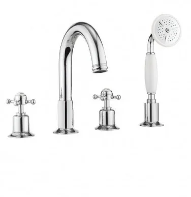 Crosswater Belgravia Crosshead Bath 4 Hole Set Deck Mounted Chrome