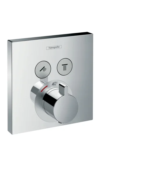 Hansgrohe ShowerSelect Thermostatic Shower Mixer Valve for concealed installation for 2 outlets Chrome