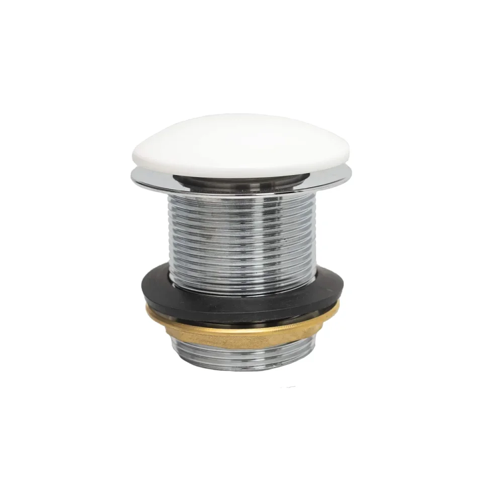 Bc Designs Push Down Bath Waste 60mm (unslotted) Polished White product image - Image 1