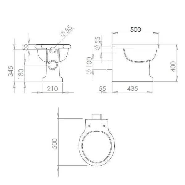 Imperial Etoile Closet Ll/hl White technical drawing - Image 4
