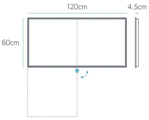 Hib Globe 120 Mirror H60 X W120 X D4.5cm technical drawing - Image 2