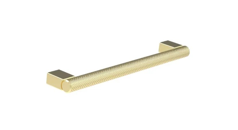 Saneux Madrid 186mm Knurled Handle - Stainless Steel Brushed Brass - 160mm Centres product image - Image 1