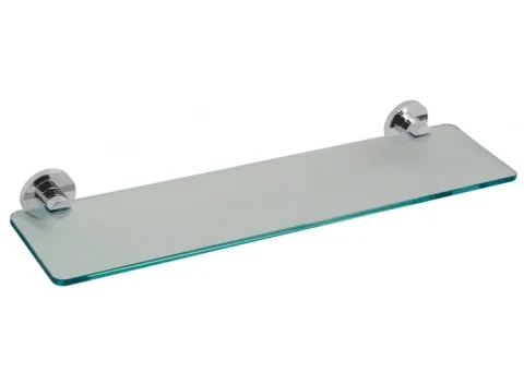 Vado Elements Frosted Glass Shelf 558mm (22'') Chrome detail view - Image 2