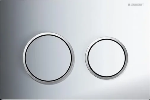 Geberit Omega20 Round Flush Plate For Dual Flush - Gloss Chrome With Matt Chrome Detail detail view - Image 2